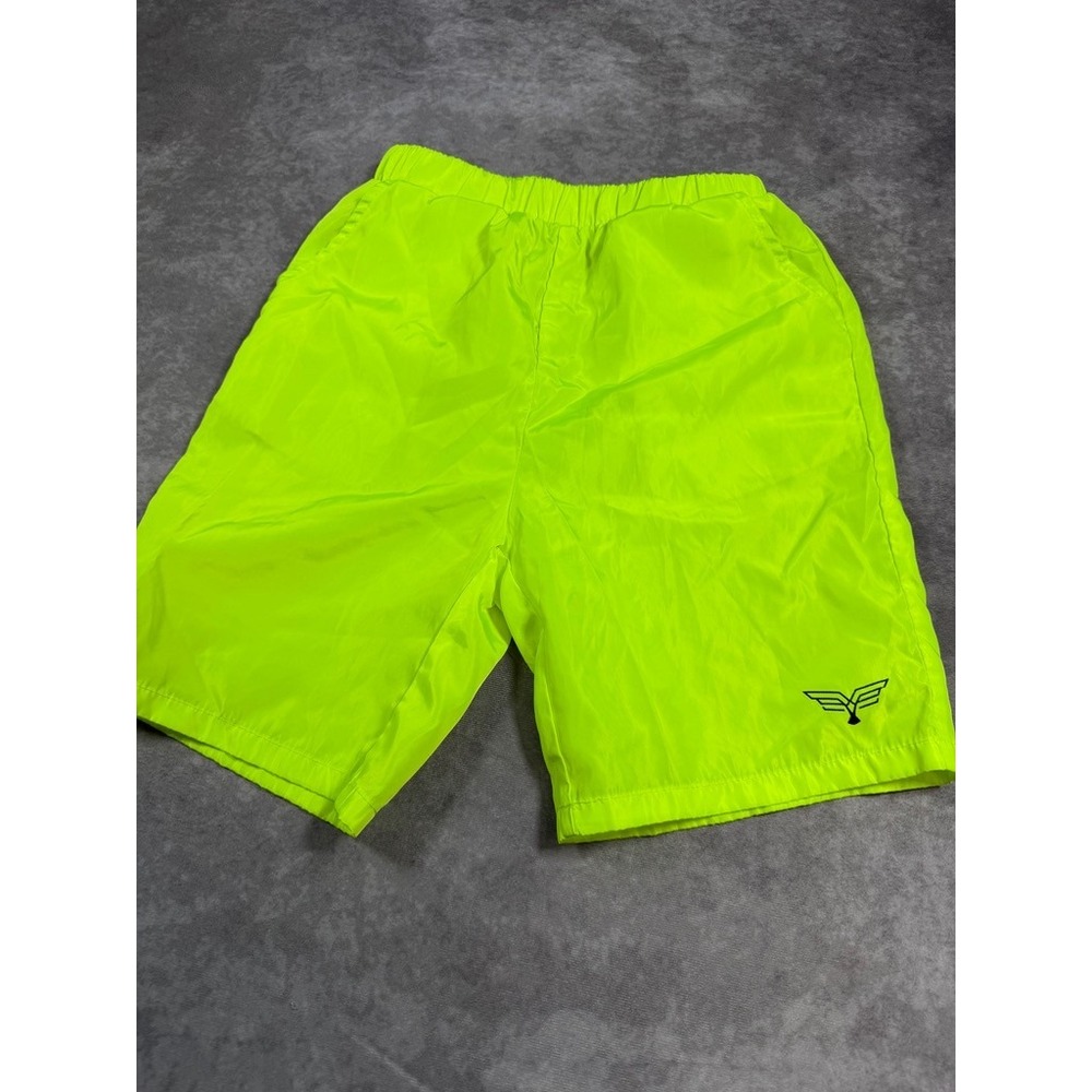 Unbranded Neon Green Athletic Shorts Womens Medium 100% Polyester Lightweight